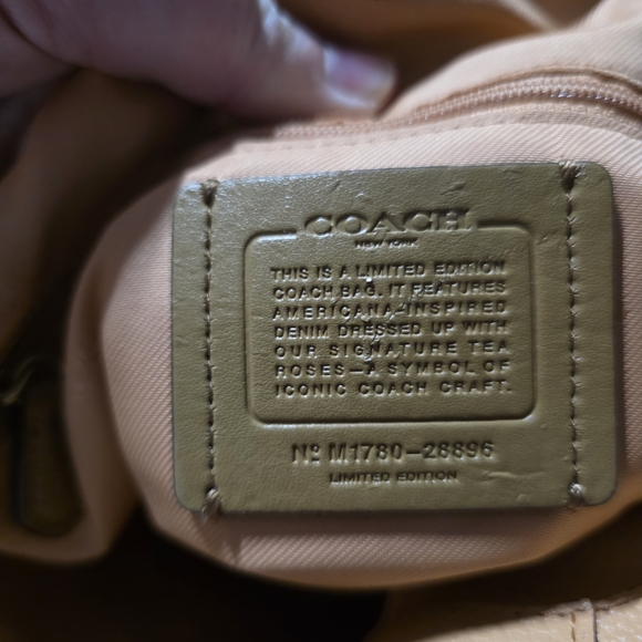 Coach Denim and Black Floral Crossbody Bag - Picture 15 of 15